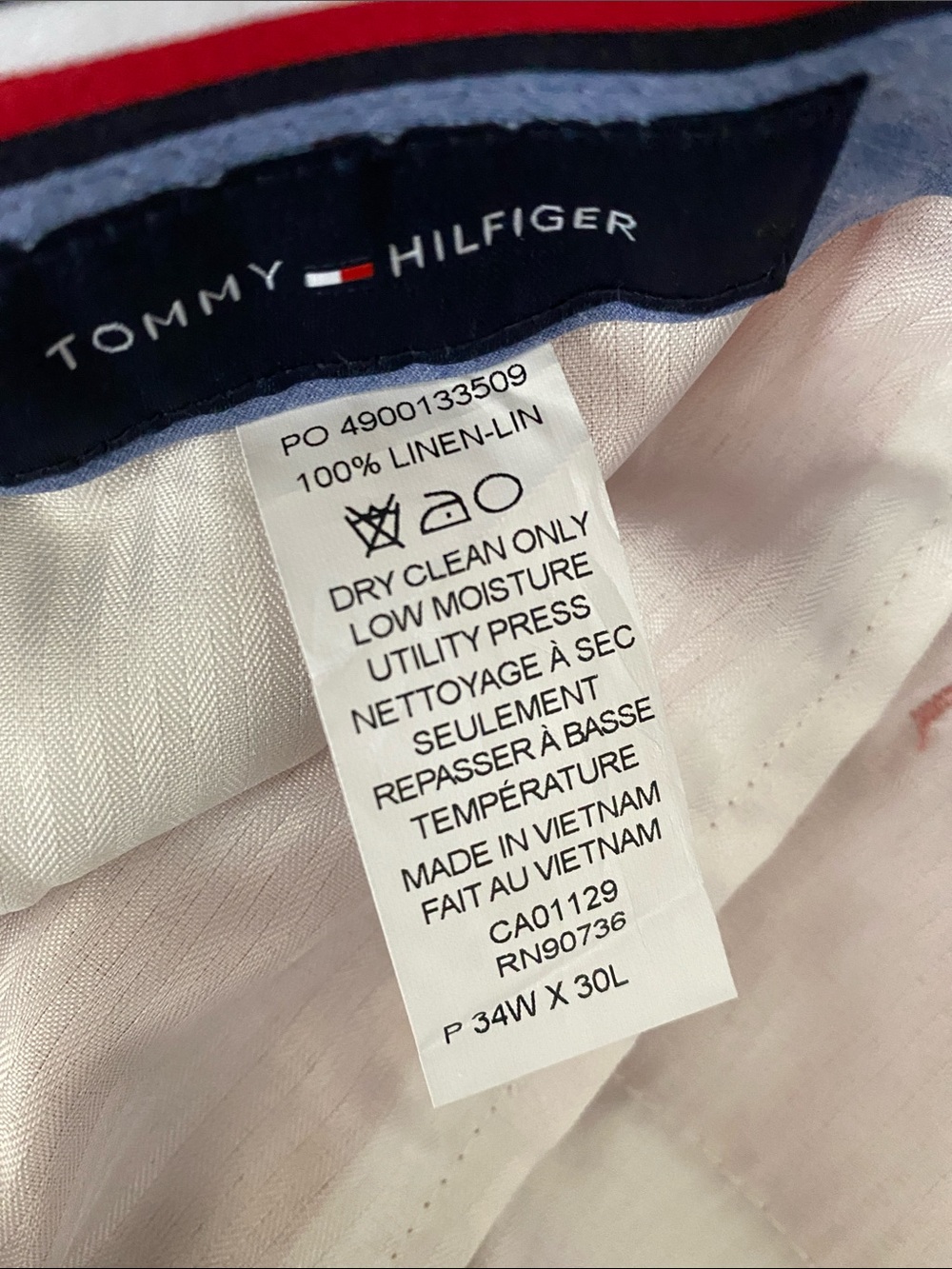 $125 Tommy Hilfiger Mens 100% Linen Dress Pants  Modern Fit - Picture 13 of 13